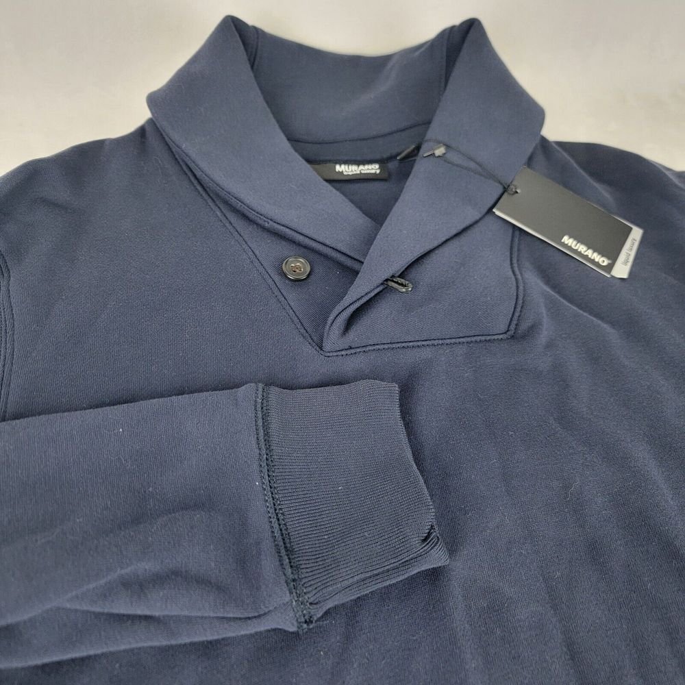 Murano Mens Long Sleeve 1/4 Button‎ High Neck Collared V Neck Long Sleeve Small
